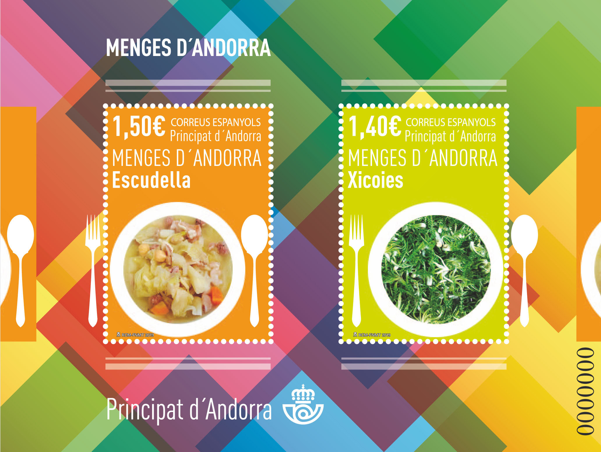 Andorra Post issued two stamps on local cuisine!