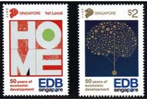 Stamps Commemorating 50 years of Singapore's Economic Achievements