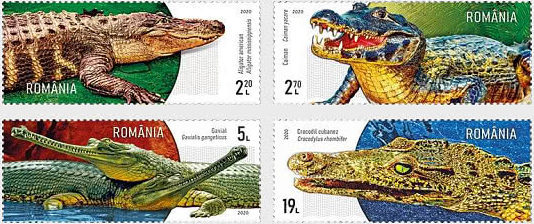 New issue by Romfilatelia features four crocodile species!