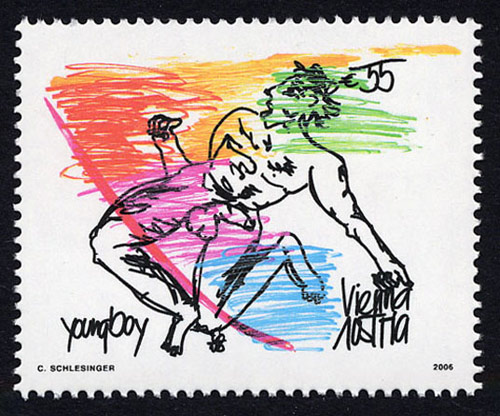 Nude on Stamp 3rd value: Youngboy Vienna Austria