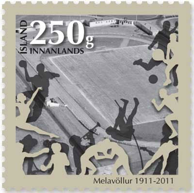 Melavollur Stadium Stamp by Iceland Post