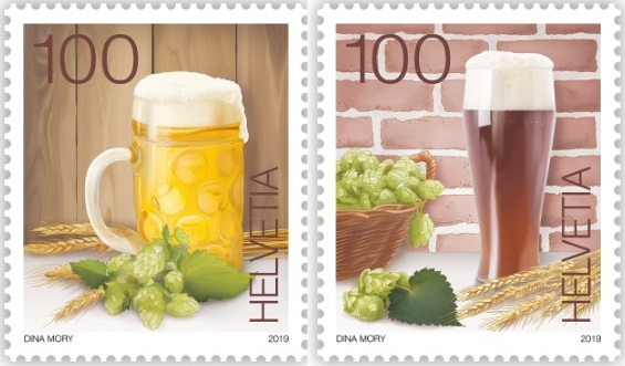 Swiss Post celebrates the craft of brewing with two stamps!