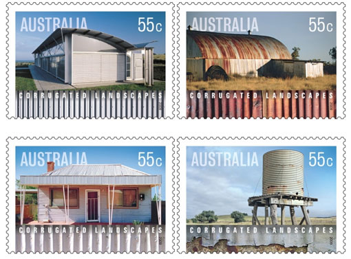 Corrugated Landscapes On New Australian Stamps