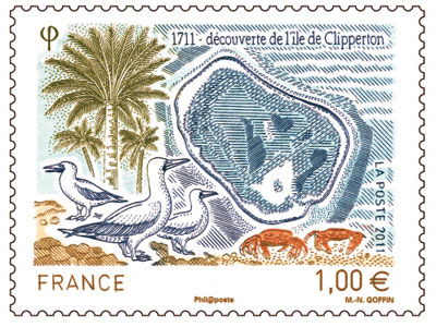 Clipperton Discovery Stamp from France