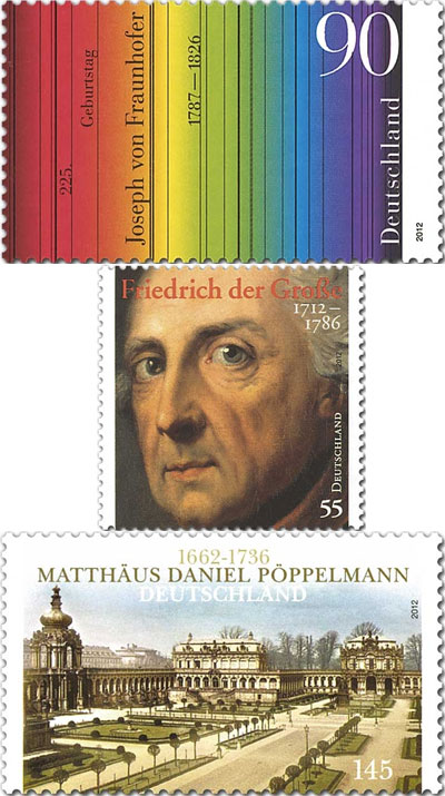 New stamps commemorating legendary German personalities