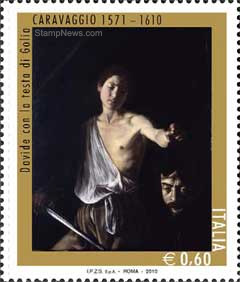 Stamp commemorating 400 year from the date of death of Caravaggio