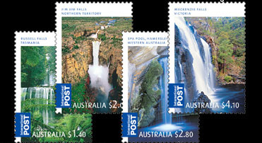 Waterfall stamps from Australia