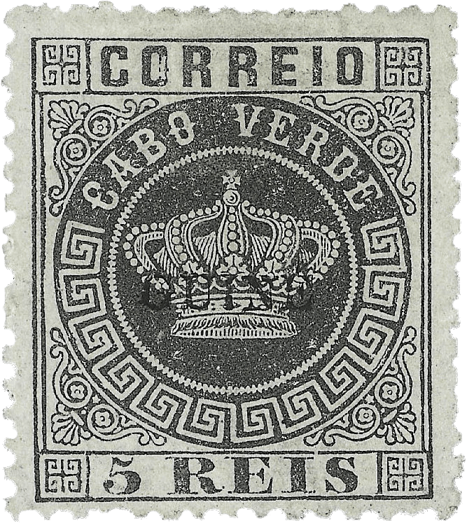Portuguese Guinea 5r black stamp, 1881