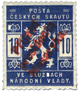 Scout Mail 10h blue stamp, 1918
