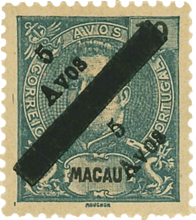 Don Carlos I bisect surcharge 5a on 10a, 1911