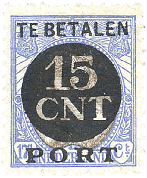 15c on 17½c ultramarine & brown stamp, 1924