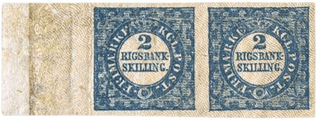 2rs Blue Thiele printing pair, 1852