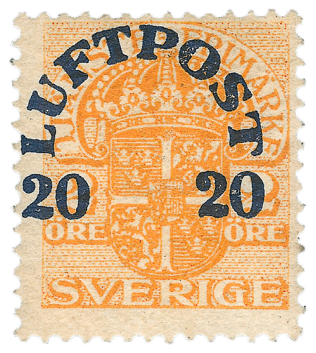 20o on 2o Orange Air Post stamp, 1920