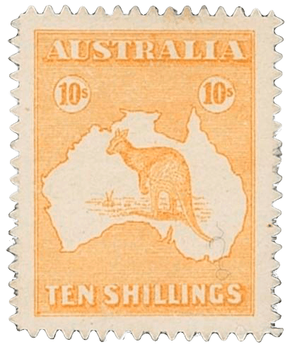 10 shilling Kangourou et Сarte Timbre Essai, 1911