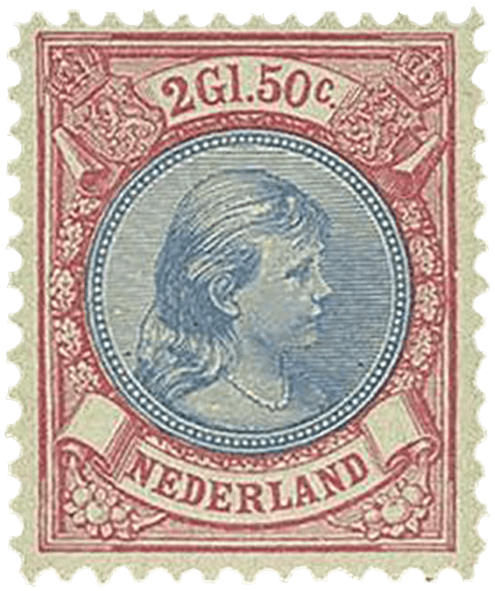 2 1/2 g Princess Wilhelmina stamp, 1891