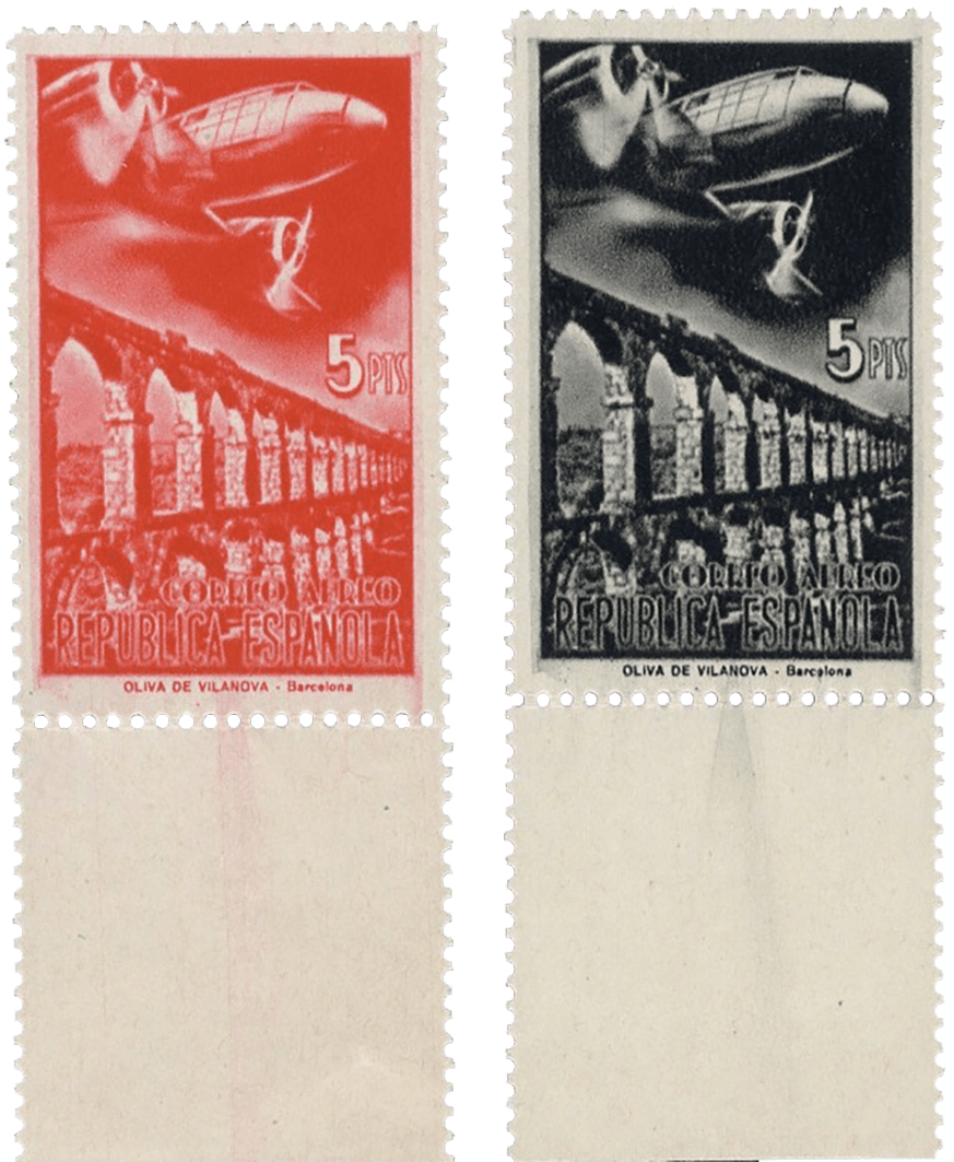 Avions et paysages Timbre Imperf, 1939