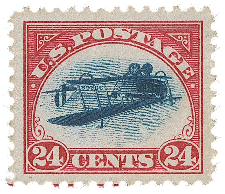 Jenny inversée timbre, 1918 - timbre américain rare
