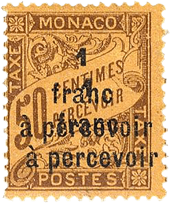 1fr on 50c brown on orange with double surcharge, 1925