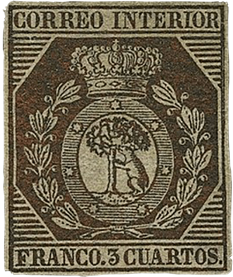3c Timbre bronze 3c Armoiries de Madrid, 1853