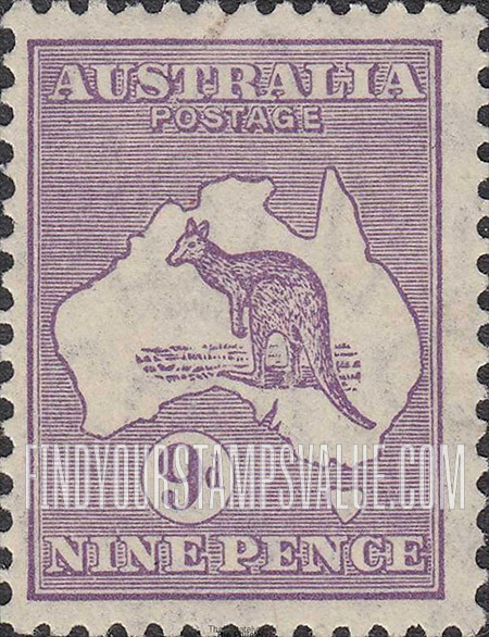 FindYourStampsValue: Kangaroo and Map: Types of 1913-1923 Issues