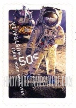 FindYourStampsValue: Space Age, 50th Anniversary: First Moon walk, 1969