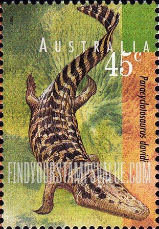 FindYourStampsValue: Prehistoric Animals: Paracyclotosaurus davidi