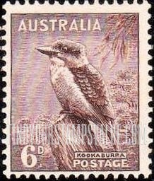 FindYourStampsValue: Kookaburra (Kingfisher): Types of 1938-55