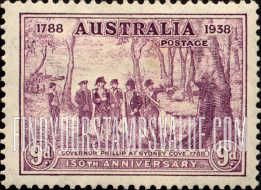 FindYourStampsValue: Governor Arthur Phillip at Sydney Cove