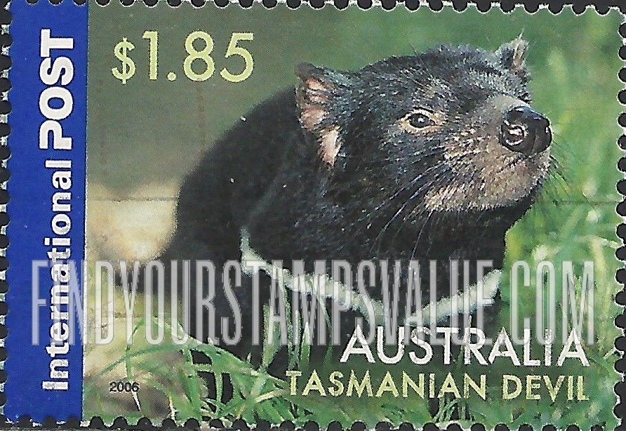 FindYourStampsValue: Animals: Tasmanian devil