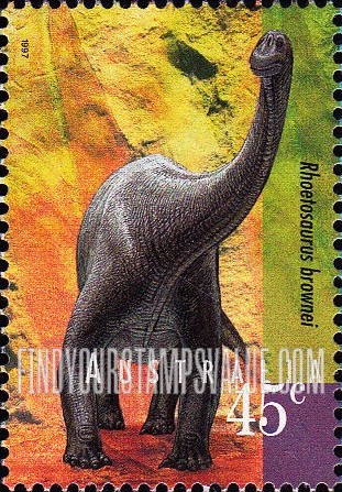 FindYourStampsValue: Prehistoric Animals: Rhoetosaurus brownei