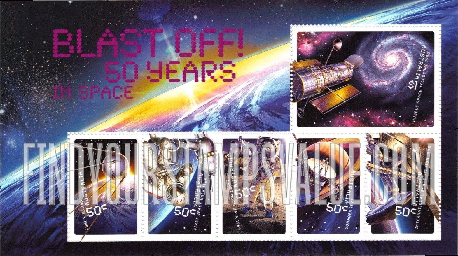 FindYourStampsValue: Space Age, 50th Anniversary