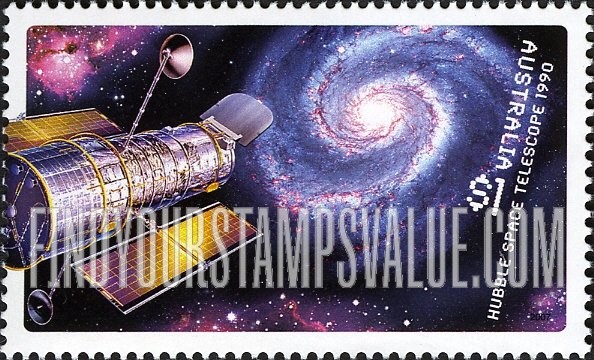 FindYourStampsValue: Space Age, 50th Anniversary:Hubble Space Telescope, 1990, horizontal