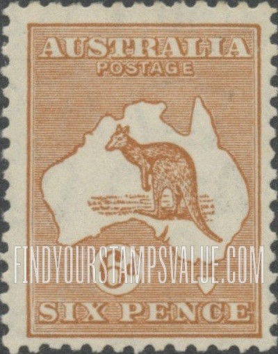 FindYourStampsValue: Kangaroo and Map: Types of 1913-1923 Issues