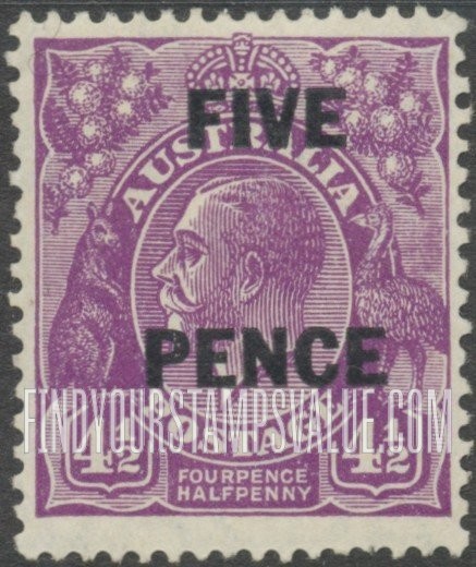 FindYourStampsValue: King George V: Surcharged