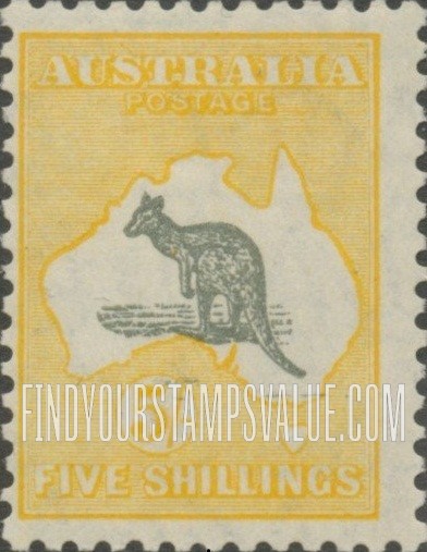FindYourStampsValue: Kangaroo and Map: Types of 1913-1923 Issues