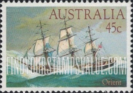 FindYourStampsValue: Clipper Ships: Orient, 1853