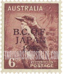 FindYourStampsValue: MILITARY - Kookaburra (Kingfisher): Overprinted in Black