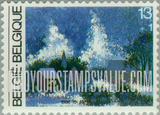 FindYourStampsValue: Semi-Postal: Christmas 1986, New Year 1987, Village in winter