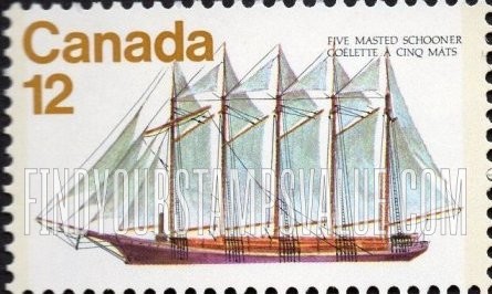 FindYourStampsValue: 5-masted schooner