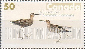 FindYourStampsValue: Bird Paintings by John James Audubon: Stilt sandpiper