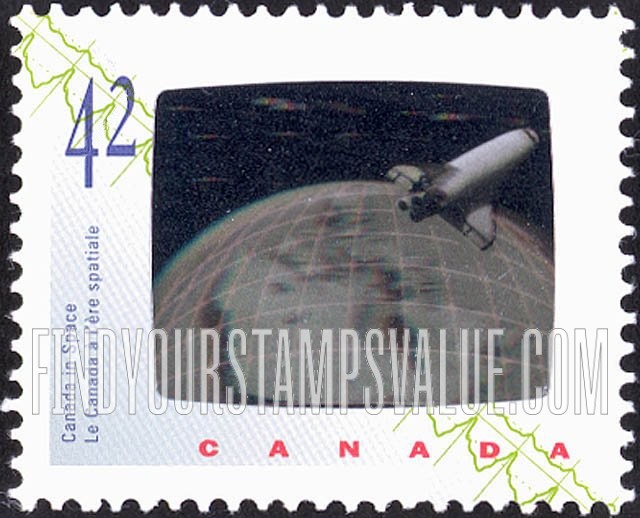 FindYourStampsValue: Canada in Space: Earth, space shuttle