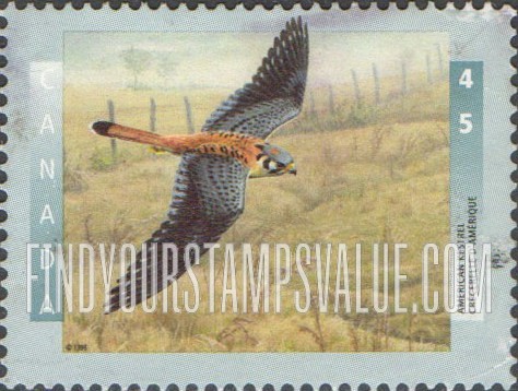 FindYourStampsValue: Birds: American kestrel