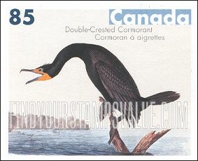 FindYourStampsValue: Bird Paintings by John James Audubon: Double-crested cormorant