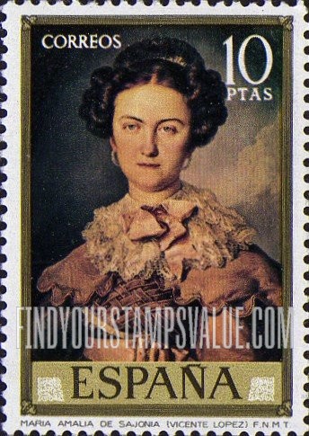 FindYourStampsValue: Stamp Day (Paintings by Vicente López y Portana (1772-1850)): Maria Amalia de Sajonia