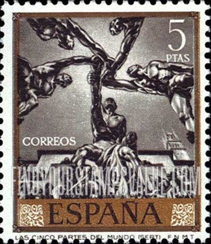 FindYourStampsValue: Sert Paintings: “The Five Continents”