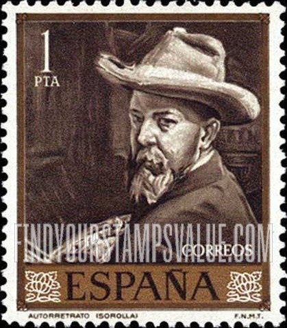 FindYourStampsValue: Joaquin Sorolla, Self-portrait