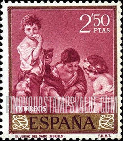 FindYourStampsValue: Murillo Paintings: Children Playing Dice