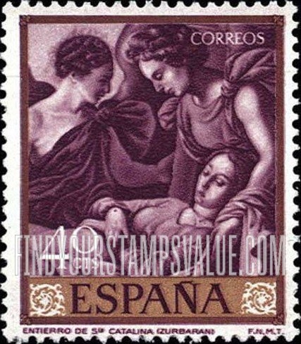 FindYourStampsValue: Zurbaran Paintings: Burial of St. Catherine