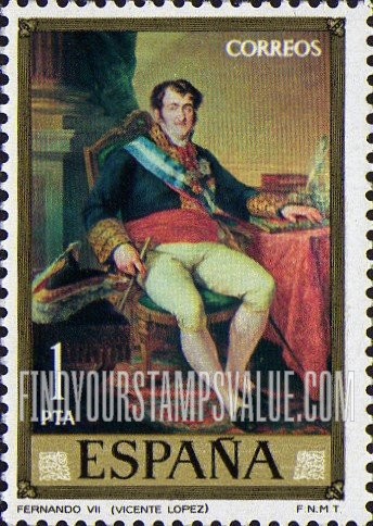 FindYourStampsValue: Stamp Day (Paintings by Vicente López y Portana (1772-1850)): King Ferdinand VII