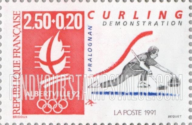 FindYourStampsValue: SEMI-POSTAL - Albertville Olympic Type: Curling